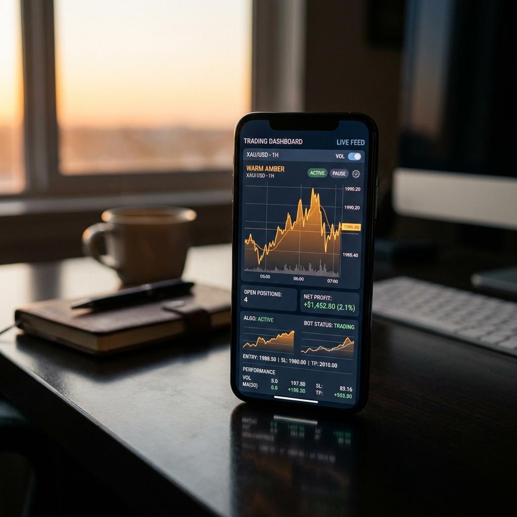 Painel digital da plataforma de negociação cripto com IA Pilar Escudório